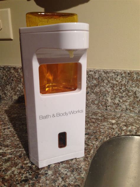 Bath and Body works automatic soap dispenser. Lasts 3 times as long as ...