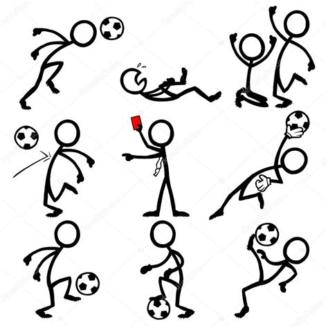 Set of stick figures playing soccer — Stock Vector © tobybridson #81135360