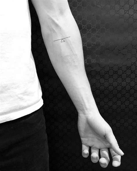 Minimalist balance tattoo on the left inner forearm. | Idee per tatuaggi, Tatuaggi per uomini ...