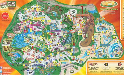 Theme Park Brochures Six Flags Great America In California S Map With ...