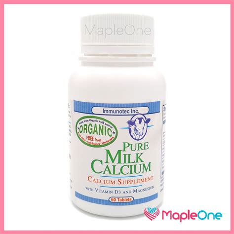 Organic Pure Milk Calcium with Vitamin D3 Magnesium 60 Tablets - Canada ...