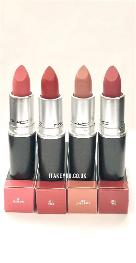 4 Mac Lipstick Shades : Please Me, Chili, Love U Back, Twig