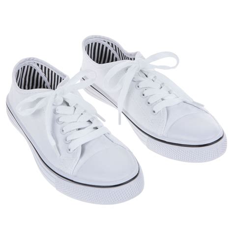 White Canvas Youth Sneakers Size 2/3 | lupon.gov.ph