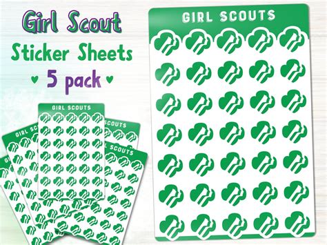 Girl Scout Planner Stickers, Girl Scout Logo, Girl Scout Clipart, Girl ...