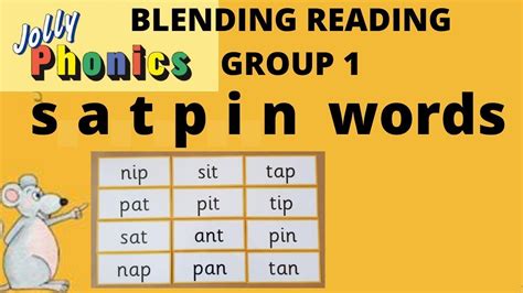 JOLLY PHONICS blending group 1 | Sounding, blending, reading, satpin words ukg lkg grade 1 ...