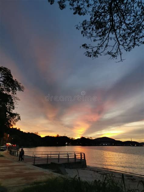 Beautiful Late Evening Sky at the Beach. Stock Photo - Image of ...