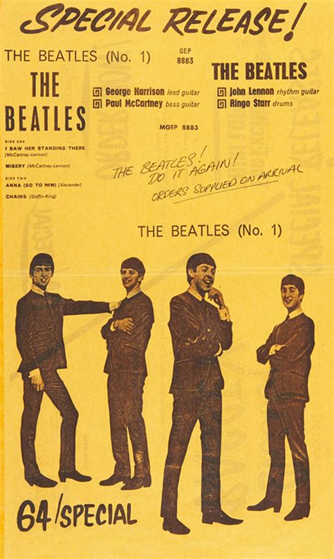 The Beatles No. 1 EP Promo Flyer (1963) Beatles Bass, The Beatles, Music Posters, Concert ...