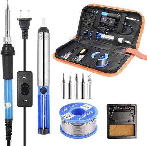 Soldering Kit, Soldering Iron with Adjustable Temperature, Soldering Tools, Ceramic Heater Tip ...