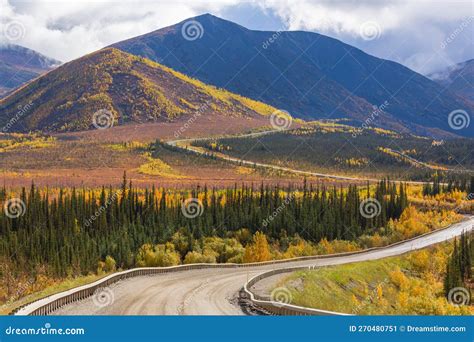 Road in Alaska stock image. Image of horizon, north - 270480751