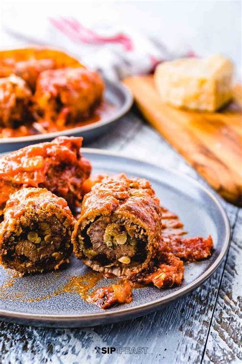 Italian beef braciole with pine nuts, parmigiano reggiano, parsley ...