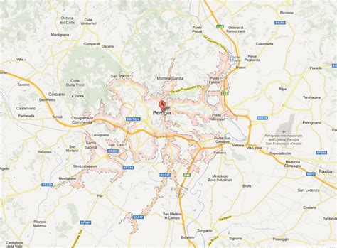 Perugia Map - Italy