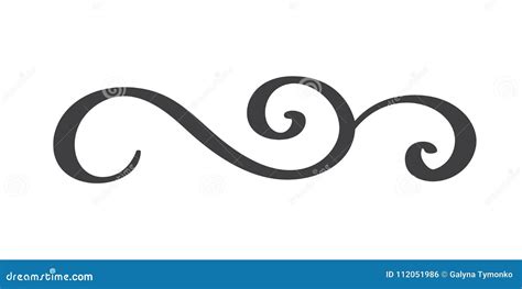 Vintage Hand Drawn Flourish Separator Calligraphy Elements Symbol Linked, Join, Passion and ...