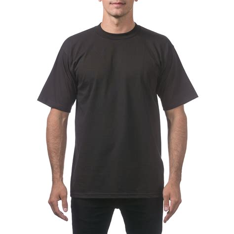 Pro Club Men's Heavyweight Short Sleeve Tee T-Shirt - Black - Large