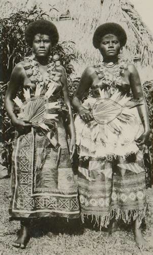 HISTORICAL MAPS: Fijian women in 1935 - Fiji Women in Black and White Photo