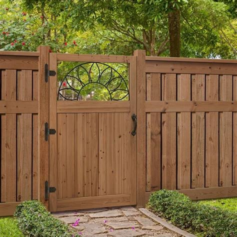 3.5 ft. W x 6 ft. H Cedar Fence Gate with Sunrise Insert-201569 - The Home Depot | 1003 in 2020 ...