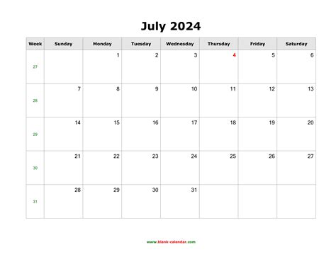 2024 Printable Calendar July - Thanksgiving 2024 Calendar