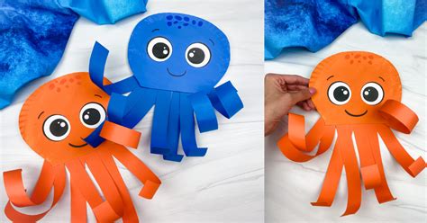 Paper Plate Octopus Craft For Kids [Free Template]