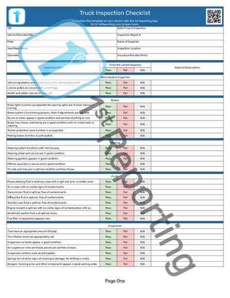 Transport Truck Inspection Checklist - Free Download and Guide