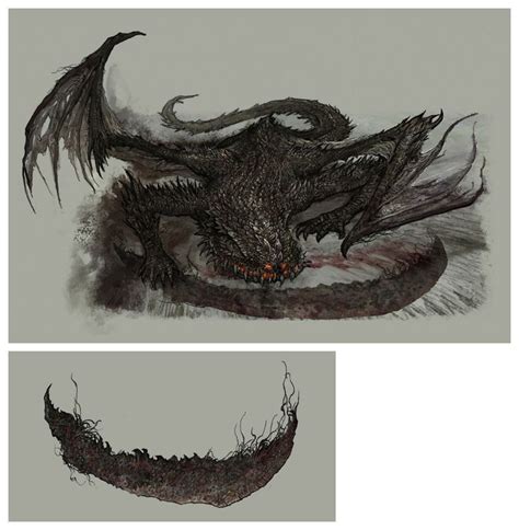 Magma Wyrm Makar Art - Elden Ring Art Gallery | Creature concept art ...