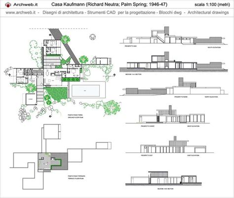 Kaufmann house plan | Desert house plans, House plans, Mid century ...