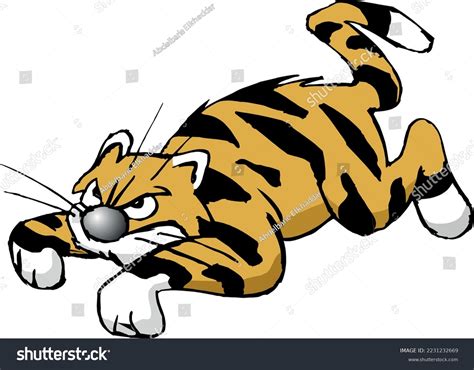 Funny Tiger Comic Handdrawn Animal Cartoon Stock Vector (Royalty Free) 2231232669 | Shutterstock