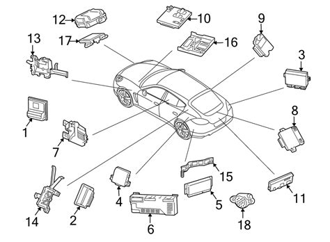 Porsche Panamera Control unit, gatewa. Module. Rear electronics. Units ...