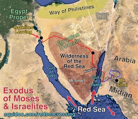 israelites Egypt Exodus, the Red Sea Crossing and entering into Arabia ...