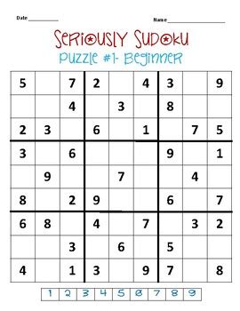 Kids' Sudoku Math Puzzles- Critical Thinking, Centers, Differentiation ...