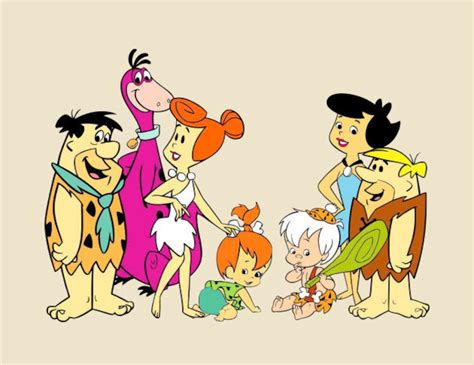 The entire cast of The Flintstones animated tv show | Etsy