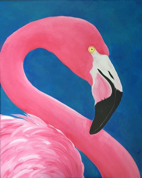 Flamingo, Pink Flamingo, Acrylic Painting, Pink Flamingo Original Art, Flamingo Painting ...