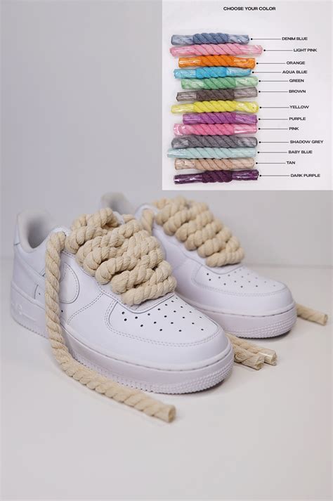 Natural Cotton Rope Laces Air Force 1 Custom Sneaker choose - Etsy in ...