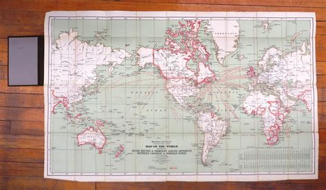 Map of the World Showing Trade Routes & Shortest Sailing Distances ...