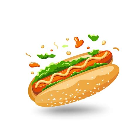 Premium Vector | Hot dog, isolated