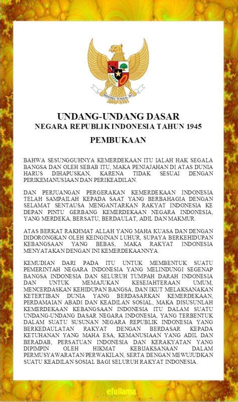 Pembacaan Teks Undang-undang Dasar Negara Republik Indonesia Tahun 1945