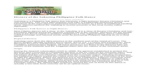 (PDF) History of the Sakuting Philippine Folk Dance - About ... · PDF fileHistory of the ...