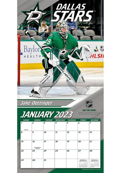 Dallas Stars 12x12 Team 2023 Wall Calendar | Dallas stars, Dallas, Wall ...