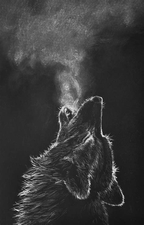 white charcoal drawing | Dessin au fusain, Dessin de loup, Dessin noir ...