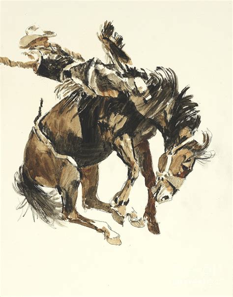 Bucking Horse Facing Right Painting by Don Langeneckert - Fine Art America