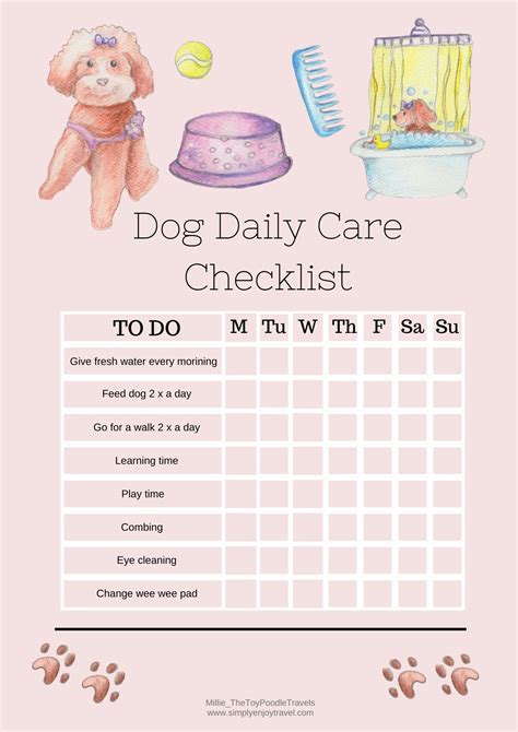 Free printable checklist | Dog care checklist, New puppy checklist, Puppy supplies