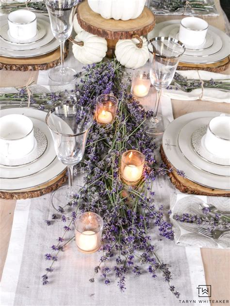 Fresh Lavender Fall Tablescape - Taryn Whiteaker Designs | Lavender wedding decorations ...