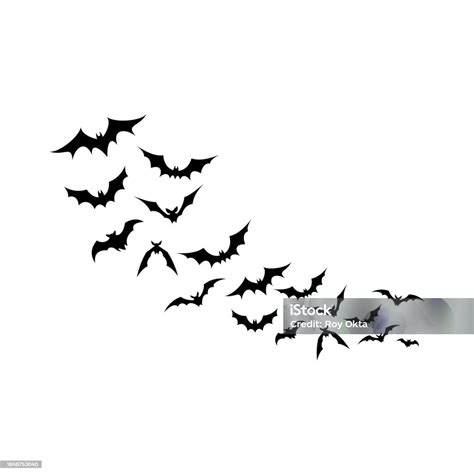 Bat Vampire Vector Scary Ghost Bat Silhouette Flying On White ...