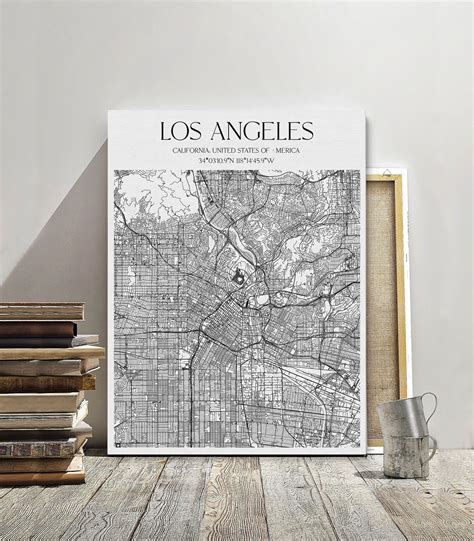 Custom Map Canvas, Your City Map Canvas, Wall Art Map Print, Map Poster ...