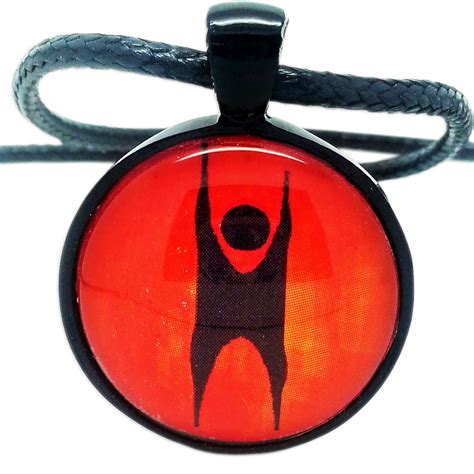 Humanist Logo, Black and Orange Pendant Necklace