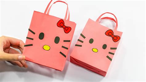 How to make Paper Bag/ DIY Hello kitty Paper Bag/ Gift bag - YouTube