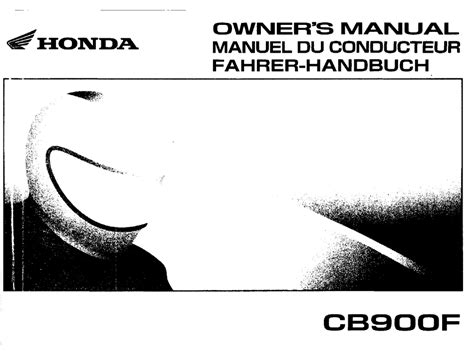 HONDA 2003 CB900F OWNER'S MANUAL Pdf Download | ManualsLib