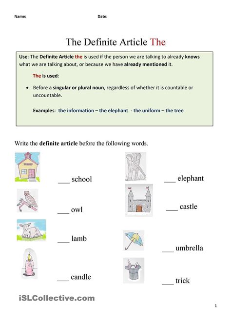 The Definite Article Exercises In English – Online degrees