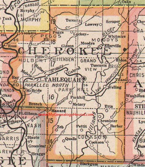 Map Of Cherokee County - Cities And Towns Map