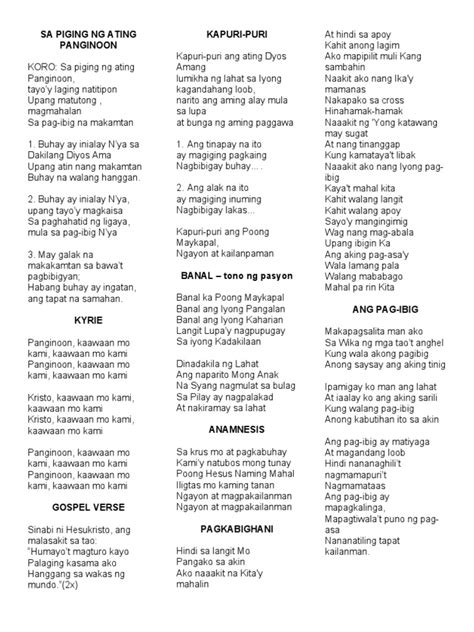 Lenten Songs | PDF