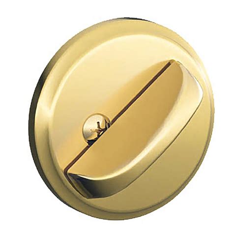 Schlage Polished Bright Brass Single Sided Keyless Deadbolt at Lowes.com