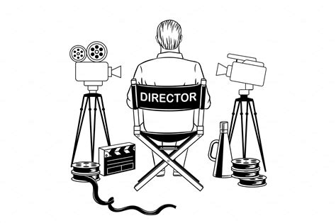 Stage director on set coloring book vector | Illustrator Graphics ...